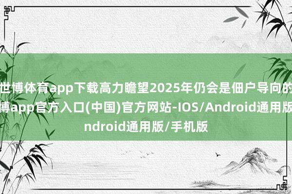 世博体育app下载高力瞻望2025年仍会是佃户导向的阛阓-世博app官方入口(中国)官方网站-IOS/Android通用版/手机版