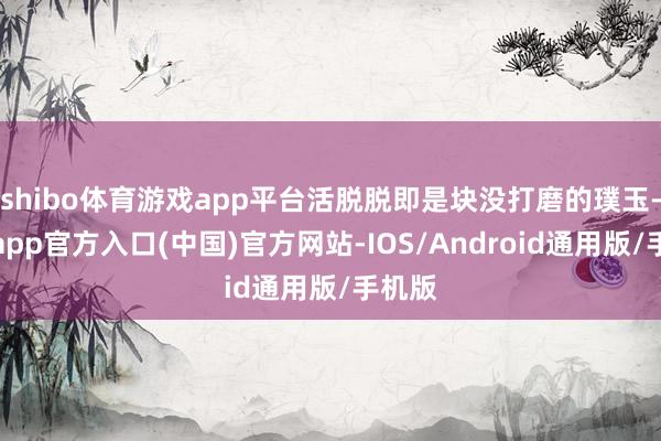 shibo体育游戏app平台活脱脱即是块没打磨的璞玉-世博app官方入口(中国)官方网站-IOS/Android通用版/手机版