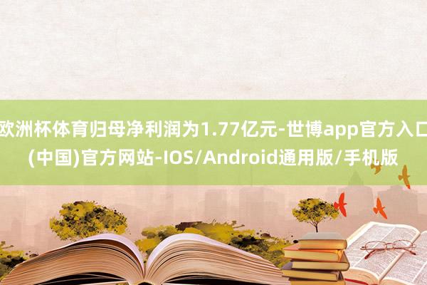 欧洲杯体育归母净利润为1.77亿元-世博app官方入口(中国)官方网站-IOS/Android通用版/手机版