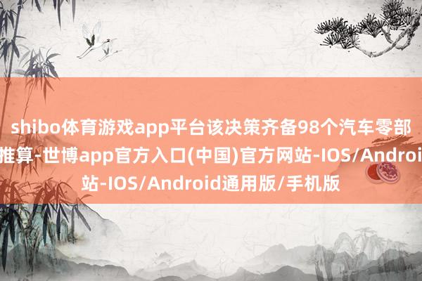 shibo体育游戏app平台该决策齐备98个汽车零部件高度集成盘算推算-世博app官方入口(中国)官方网站-IOS/Android通用版/手机版