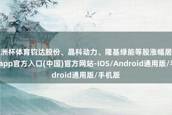 欧洲杯体育钧达股份、晶科动力、隆基绿能等股涨幅居前-世博app官方入口(中国)官方网站-IOS/Android通用版/手机版