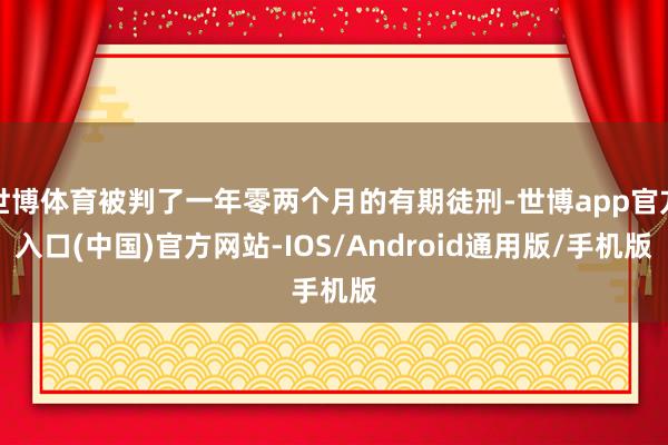世博体育被判了一年零两个月的有期徒刑-世博app官方入口(中国)官方网站-IOS/Android通用版/手机版