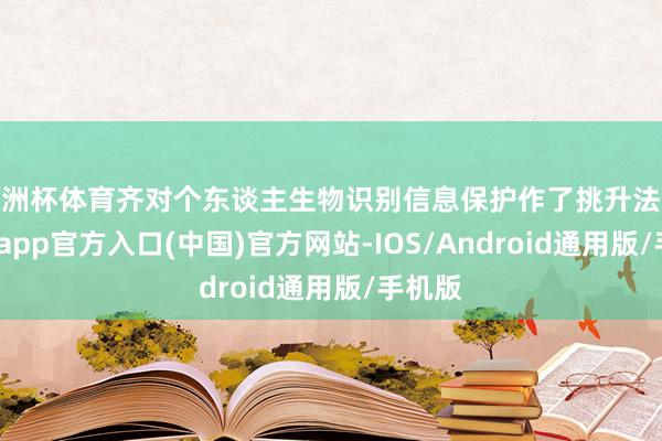 欧洲杯体育齐对个东谈主生物识别信息保护作了挑升法令-世博app官方入口(中国)官方网站-IOS/Android通用版/手机版