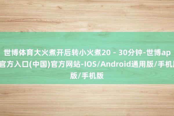 世博体育大火煮开后转小火煮20 - 30分钟-世博app官方入口(中国)官方网站-IOS/Android通用版/手机版
