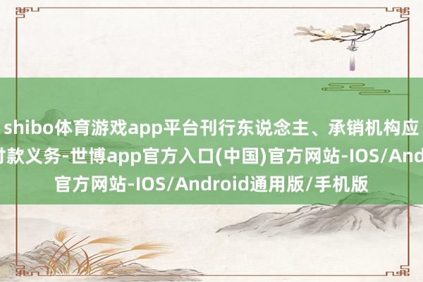 shibo体育游戏app平台刊行东说念主、承销机构应按照贸易商定履行付款义务-世博app官方入口(中国)官方网站-IOS/Android通用版/手机版