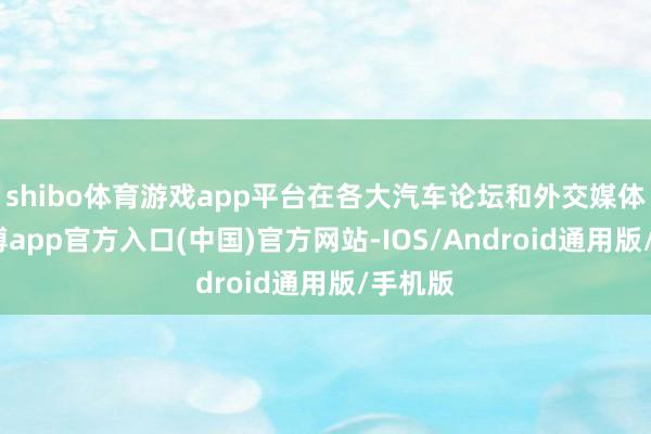 shibo体育游戏app平台在各大汽车论坛和外交媒体上-世博app官方入口(中国)官方网站-IOS/Android通用版/手机版