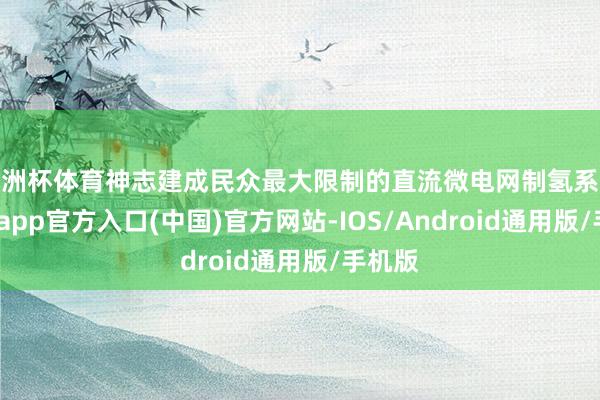 欧洲杯体育神志建成民众最大限制的直流微电网制氢系统-世博app官方入口(中国)官方网站-IOS/Android通用版/手机版