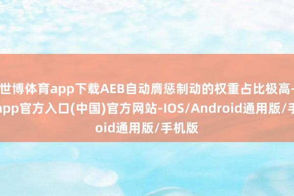 世博体育app下载AEB自动膺惩制动的权重占比极高-世博app官方入口(中国)官方网站-IOS/Android通用版/手机版