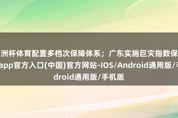欧洲杯体育配置多档次保障体系；广东实施巨灾指数保障-世博app官方入口(中国)官方网站-IOS/Android通用版/手机版