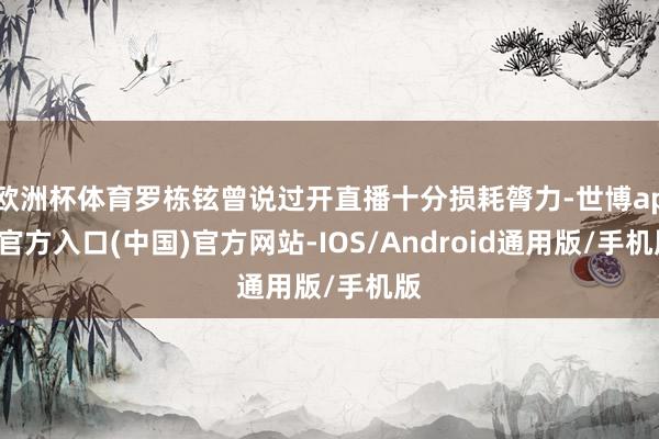 欧洲杯体育罗栋铉曾说过开直播十分损耗膂力-世博app官方入口(中国)官方网站-IOS/Android通用版/手机版