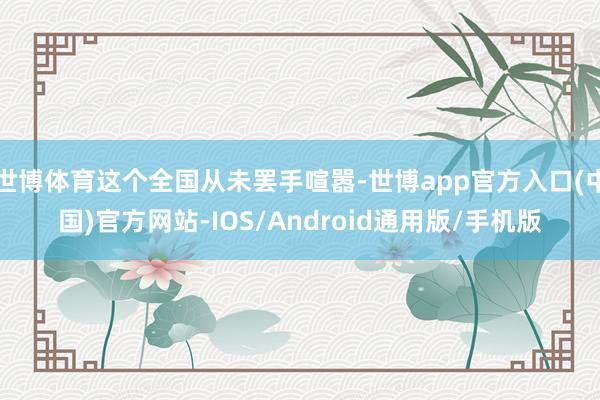 世博体育这个全国从未罢手喧嚣-世博app官方入口(中国)官方网站-IOS/Android通用版/手机版