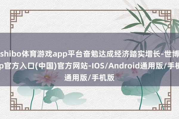 shibo体育游戏app平台奋勉达成经济踏实增长-世博app官方入口(中国)官方网站-IOS/Android通用版/手机版