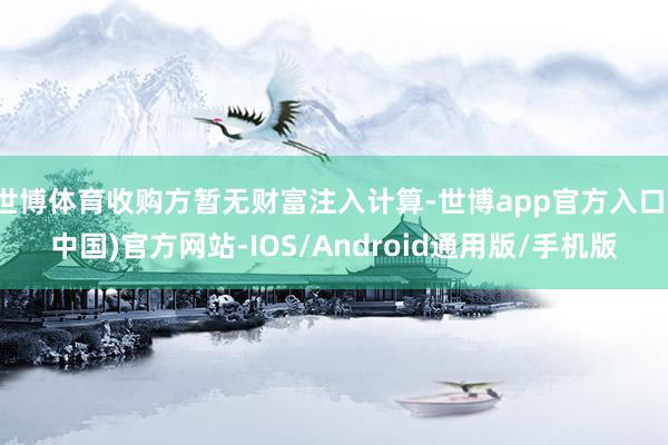 世博体育收购方暂无财富注入计算-世博app官方入口(中国)官方网站-IOS/Android通用版/手机版