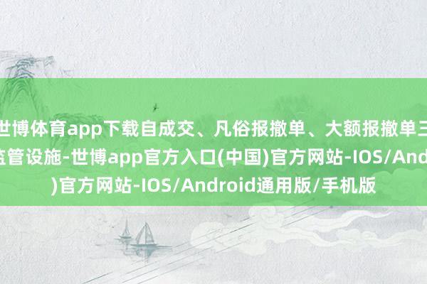 世博体育app下载自成交、凡俗报撤单、大额报撤单三类相配往返活动的监管设施-世博app官方入口(中国)官方网站-IOS/Android通用版/手机版