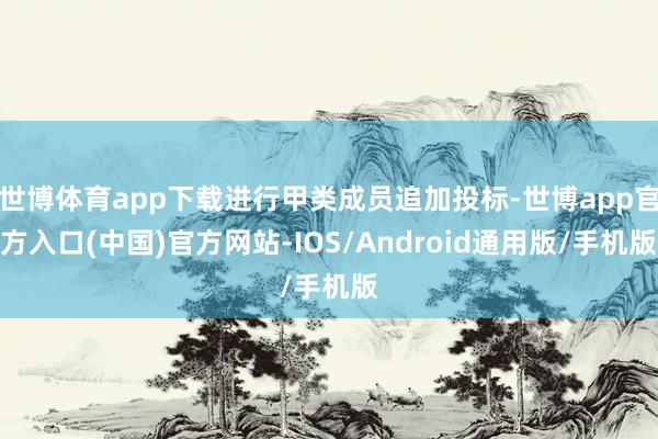 世博体育app下载进行甲类成员追加投标-世博app官方入口(中国)官方网站-IOS/Android通用版/手机版