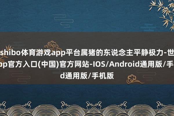 shibo体育游戏app平台属猪的东说念主平静极力-世博app官方入口(中国)官方网站-IOS/Android通用版/手机版