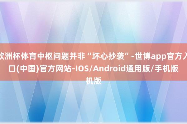 欧洲杯体育中枢问题并非“坏心抄袭”-世博app官方入口(中国)官方网站-IOS/Android通用版/手机版