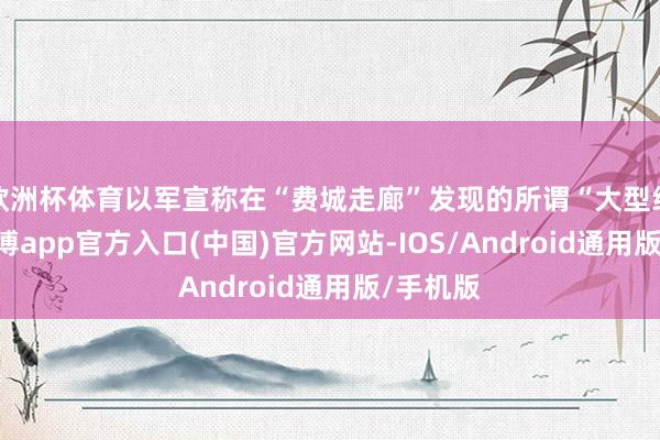欧洲杯体育以军宣称在“费城走廊”发现的所谓“大型纯正”-世博app官方入口(中国)官方网站-IOS/Android通用版/手机版