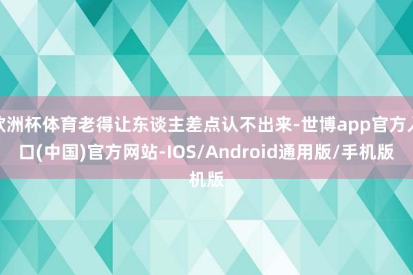 欧洲杯体育老得让东谈主差点认不出来-世博app官方入口(中国)官方网站-IOS/Android通用版/手机版